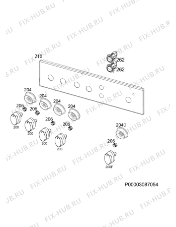 Взрыв-схема плиты (духовки) Electrolux EKG950100X - Схема узла Command panel 037